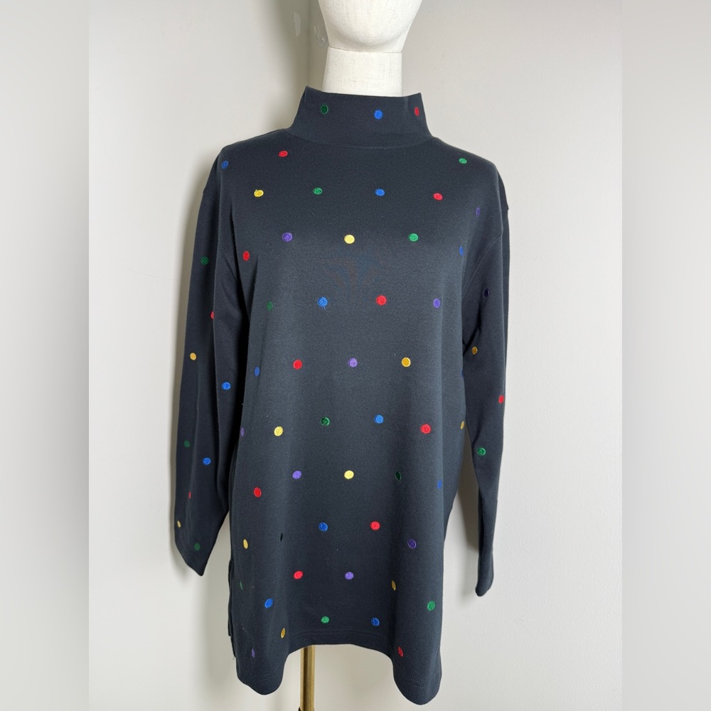 VINTAGE 90s clowncore BECHAMEL mock neck SHIRT